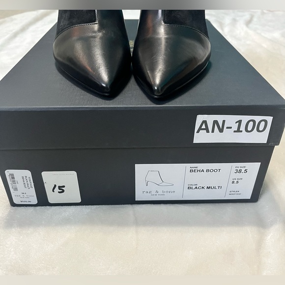 NIB: RAG & BONE Beha Boot/Ankle
Booties, Black, 3" Heel, Size 38.5 / 8.5 US - Picture 7 of 14